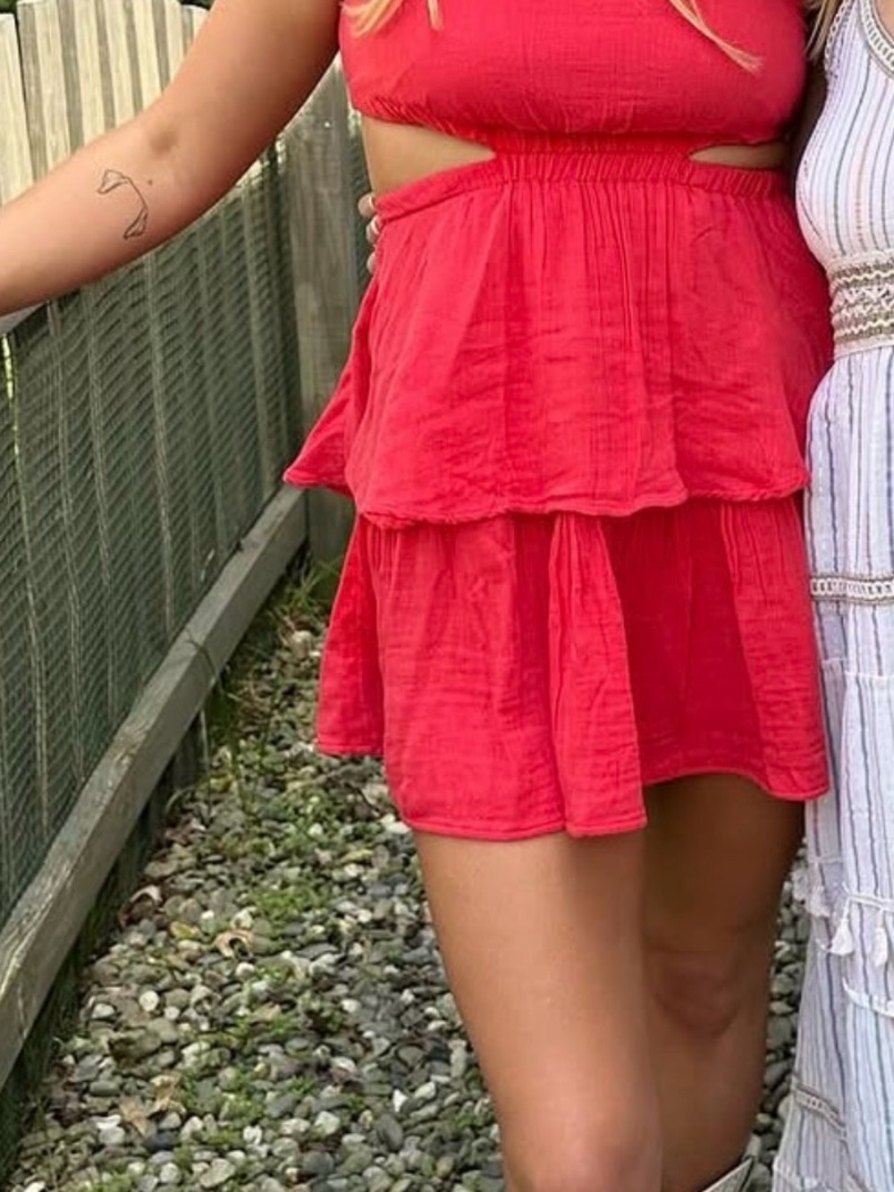 GAP Bright Red Ruffled Mini Skirt